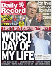 Daily Record front page for 8 July 2025