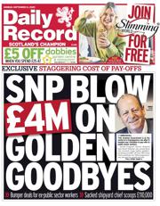 Daily Record front page for 8 September 2025