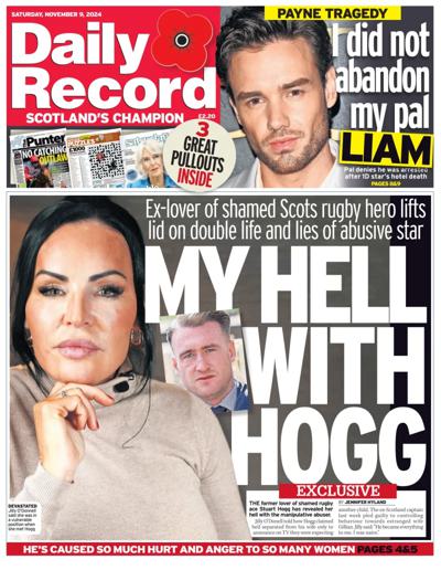 Daily Record Newspaper Front Page (UK) for 9 November 2024