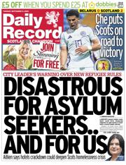 Daily Record front page for 9 September 2025
