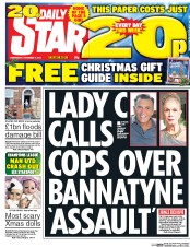 Daily Star (UK) Newspaper Front Page for 10 December 2015