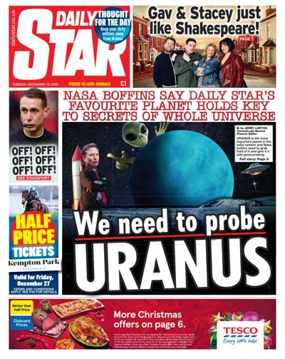 Daily Star Newspaper Front Page (UK) for 10 December 2024