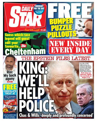 Daily Star Newspaper Front Page (UK) for 10 February 2026