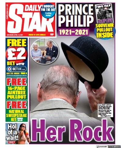 Daily Star Newspaper Front Page (UK) for 10 April 2021