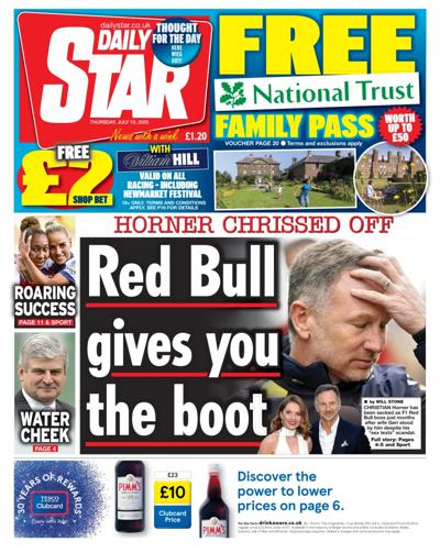 Daily Star Newspaper Front Page (UK) for 10 July 2025