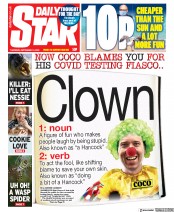 Daily Star (UK) Newspaper Front Page for 10 September 2020