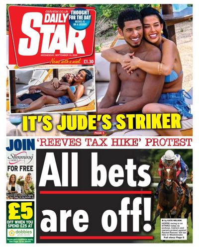 Daily Star Newspaper Front Page (UK) for 10 September 2025