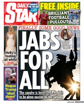 Daily Star (UK) Newspaper Front Page for 11 January 2021