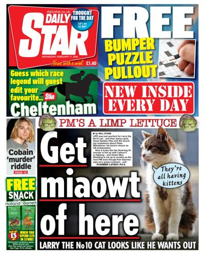 Daily Star Newspaper Front Page (UK) for 11 February 2026