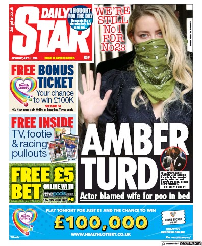 Daily Star Newspaper Front Page (UK) for 11 July 2020