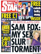 Daily Star (UK) Newspaper Front Page for 11 August 2018