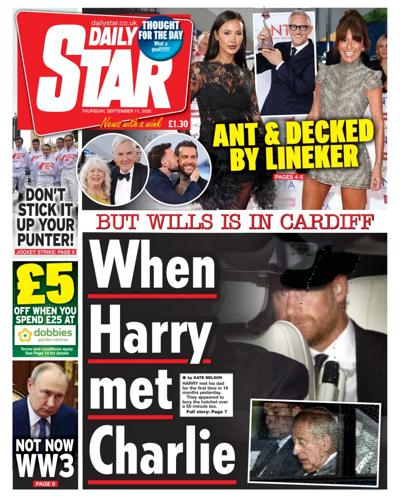 Daily Star Newspaper Front Page (UK) for 11 September 2025