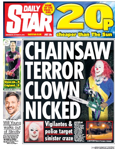 Daily Star Newspaper Front Page (UK) for 12 October 2016