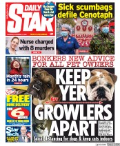 Daily Star (UK) Newspaper Front Page for 12 November 2020