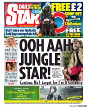 Daily Star (UK) Newspaper Front Page for 13 March 2020