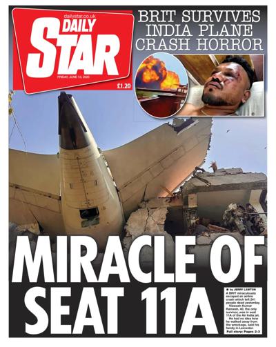 Daily Star Newspaper Front Page (UK) for 13 June 2025