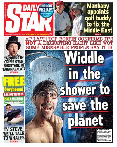 Daily Star Newspaper Front Page (UK) for 14 November 2024