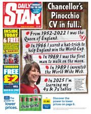 Daily Star front page for 14 February 2025