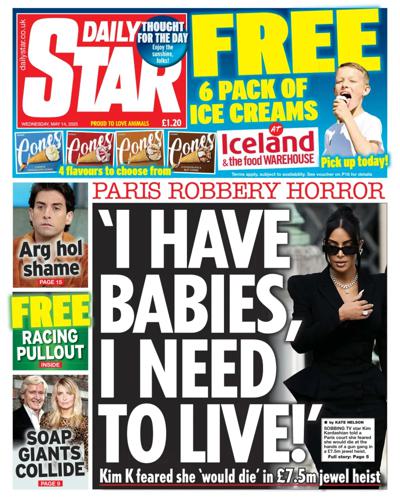Daily Star Newspaper Front Page (UK) for 14 May 2025