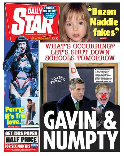 Daily Star Newspaper Front Page (UK) for 15 October 2025