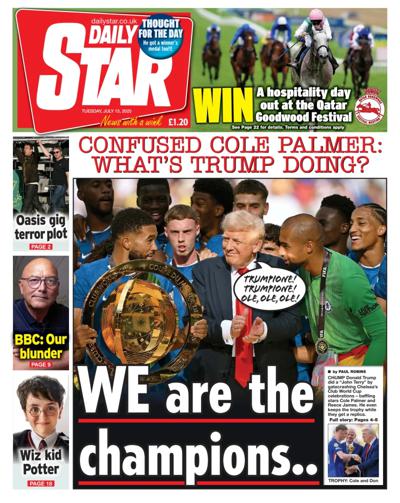 Daily Star Newspaper Front Page (UK) for 15 July 2025