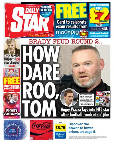 Daily Star Newspaper Front Page (UK) for 15 August 2025
