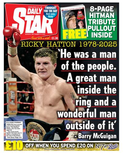 Daily Star Newspaper Front Page (UK) for 15 September 2025
