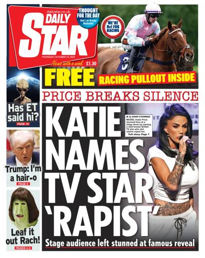 Daily Star Newspaper Front Page (UK) for 16 October 2025