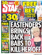 Daily Star (UK) Newspaper Front Page for 16 January 2016