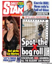 Daily Star (UK) Newspaper Front Page for 16 March 2020