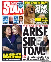 Daily Star (UK) Newspaper Front Page for 16 April 2020