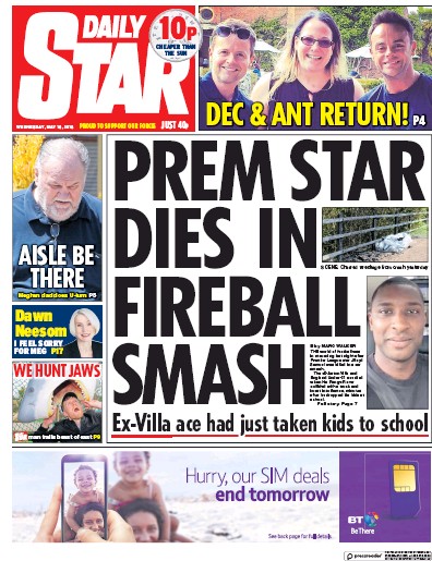 Daily Star Newspaper Front Page (UK) for 16 May 2018