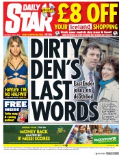 Daily Star (UK) Newspaper Front Page for 16 June 2018