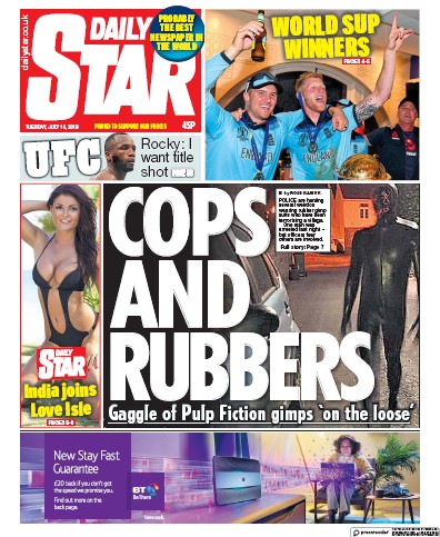 Daily Star Newspaper Front Page (UK) for 16 July 2019