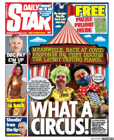 Daily Star Newspaper Front Page (UK) for 16 September 2020