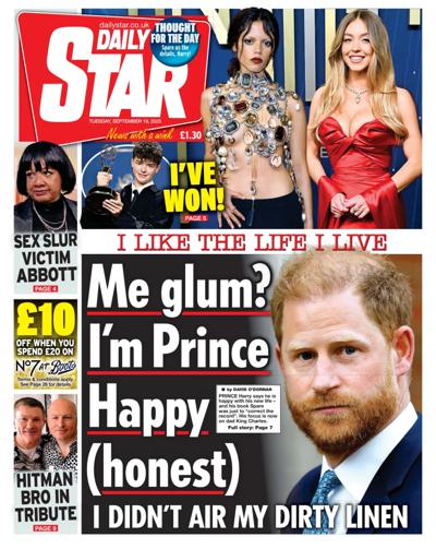 Daily Star Newspaper Front Page (UK) for 16 September 2025