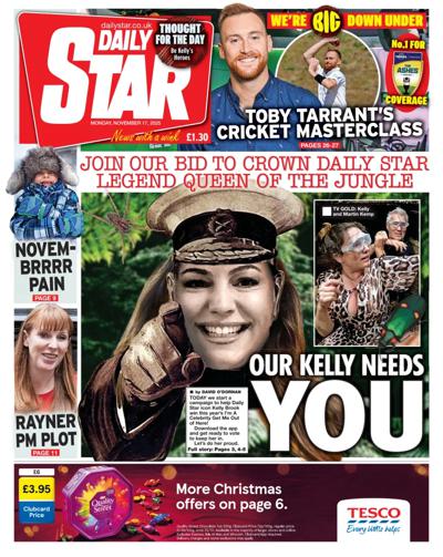 Daily Star Newspaper Front Page (UK) for 17 November 2025