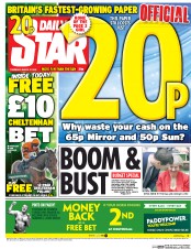 Daily Star (UK) Newspaper Front Page for 17 March 2016