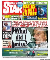 Daily Star (UK) Newspaper Front Page for 17 March 2021