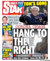 Daily Star (UK) Newspaper Front Page for 17 April 2020