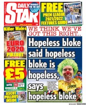 Daily Star (UK) Newspaper Front Page for 17 June 2021