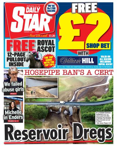 Daily Star Newspaper Front Page (UK) for 17 June 2025