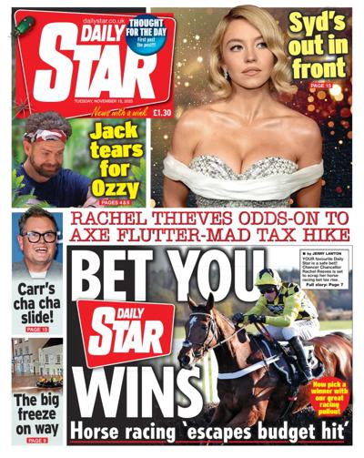 Daily Star Newspaper Front Page (UK) for 18 November 2025