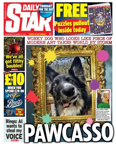 Daily Star Newspaper Front Page (UK) for 18 December 2024