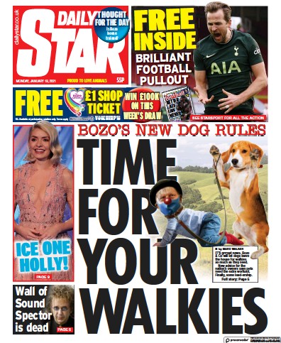 Daily Star Newspaper Front Page (UK) for 18 January 2021