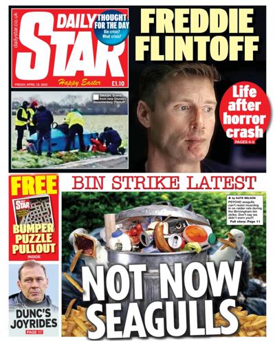 Daily Star Newspaper Front Page (UK) for 18 April 2025