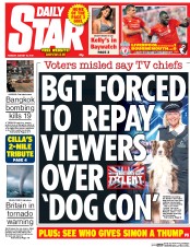 Daily Star (UK) Newspaper Front Page for 18 August 2015