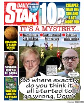 Daily Star (UK) Newspaper Front Page for 18 September 2020