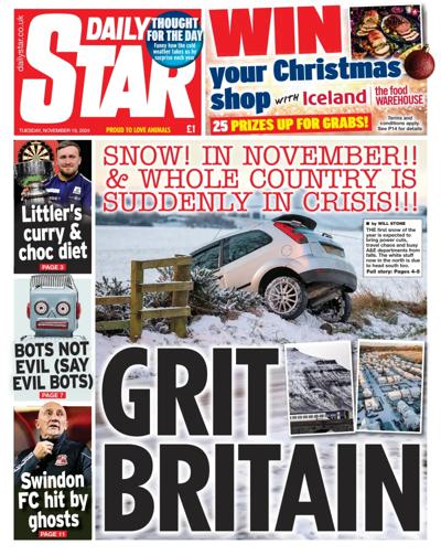 Daily Star Newspaper Front Page (UK) for 19 November 2024