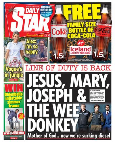 Daily Star Newspaper Front Page (UK) for 19 November 2025